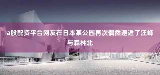 a股配资平台网友在日本某公园再次偶然邂逅了汪峰与森林北